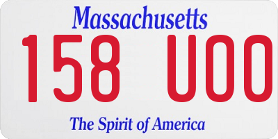 MA license plate 158UO0