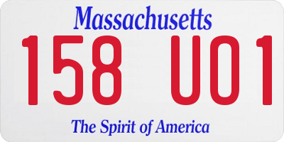 MA license plate 158UO1