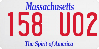 MA license plate 158UO2