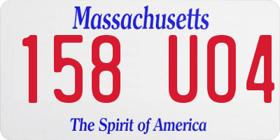 MA license plate 158UO4