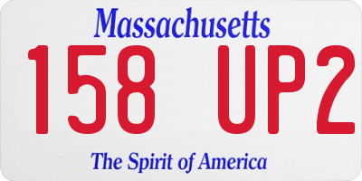 MA license plate 158UP2