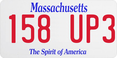 MA license plate 158UP3