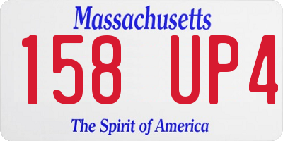 MA license plate 158UP4