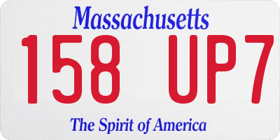 MA license plate 158UP7