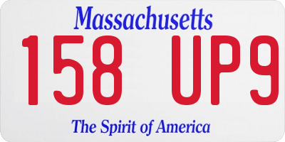 MA license plate 158UP9