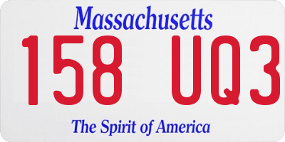 MA license plate 158UQ3