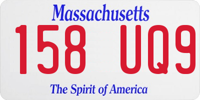MA license plate 158UQ9