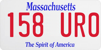 MA license plate 158UR0