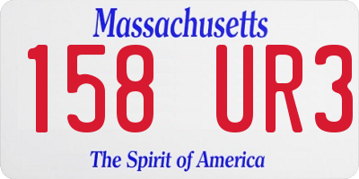 MA license plate 158UR3