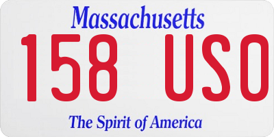 MA license plate 158US0