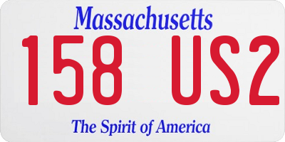 MA license plate 158US2