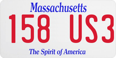 MA license plate 158US3