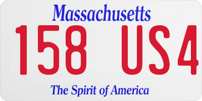 MA license plate 158US4