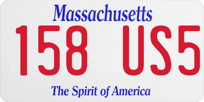 MA license plate 158US5
