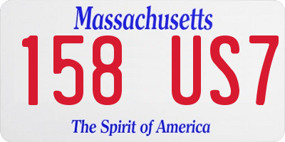 MA license plate 158US7