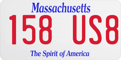 MA license plate 158US8