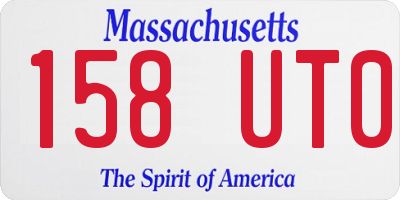 MA license plate 158UT0