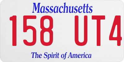 MA license plate 158UT4