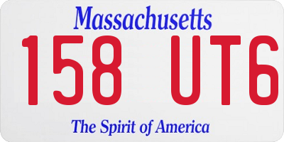 MA license plate 158UT6