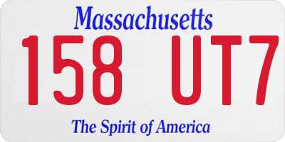 MA license plate 158UT7