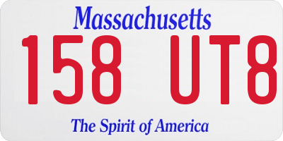 MA license plate 158UT8