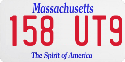 MA license plate 158UT9