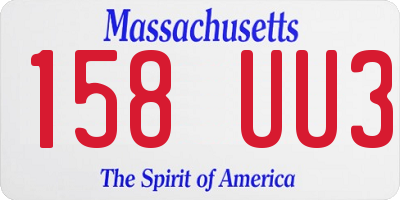 MA license plate 158UU3