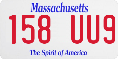 MA license plate 158UU9