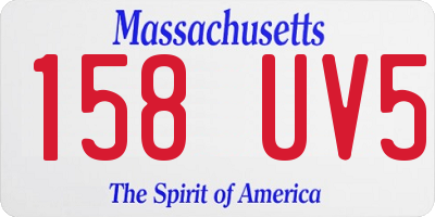 MA license plate 158UV5