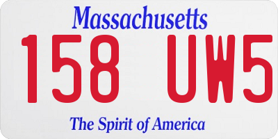 MA license plate 158UW5