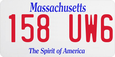 MA license plate 158UW6