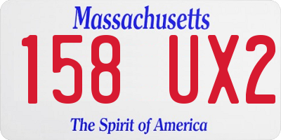 MA license plate 158UX2