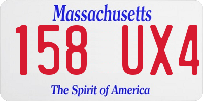 MA license plate 158UX4
