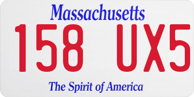 MA license plate 158UX5