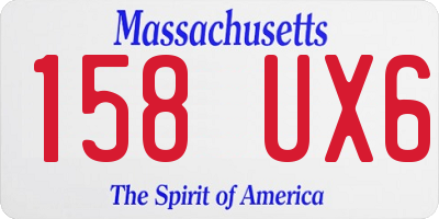 MA license plate 158UX6