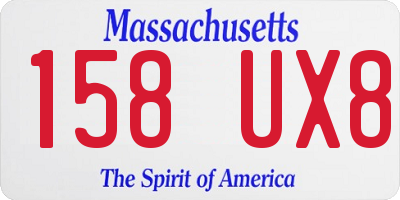 MA license plate 158UX8