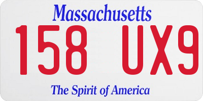 MA license plate 158UX9