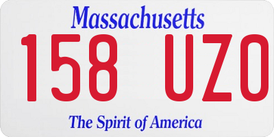 MA license plate 158UZ0