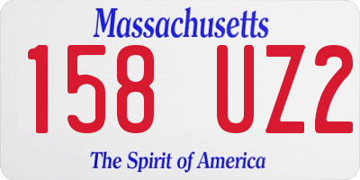 MA license plate 158UZ2