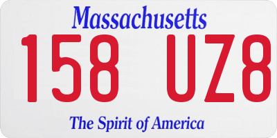 MA license plate 158UZ8