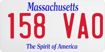 MA license plate 158VA0