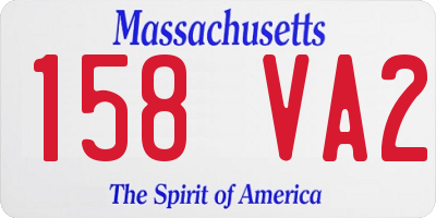 MA license plate 158VA2