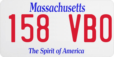 MA license plate 158VB0