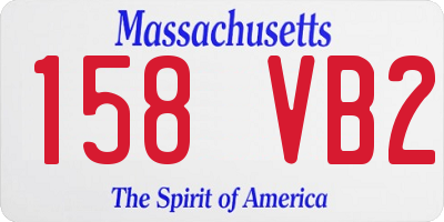 MA license plate 158VB2