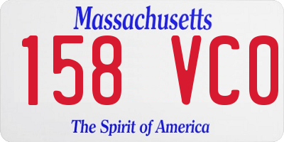 MA license plate 158VC0