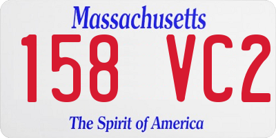 MA license plate 158VC2