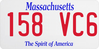 MA license plate 158VC6