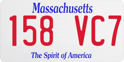 MA license plate 158VC7