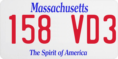 MA license plate 158VD3