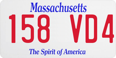 MA license plate 158VD4